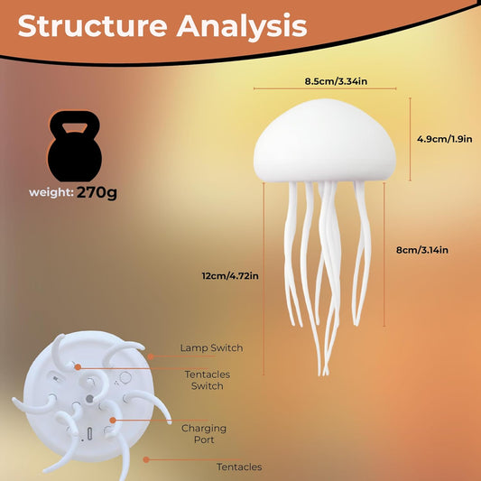 IHAUSS Jelly Fish Light Lamp with Dancing Legs and Changing Color