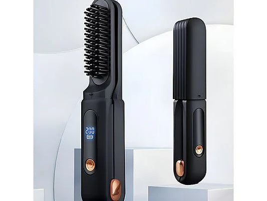 2-in-1 Ionic Straightening Comb and Curling Iron Cordless