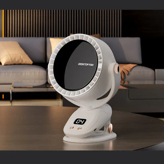 Portable bladeless fan with rechargeable battery and USB charging