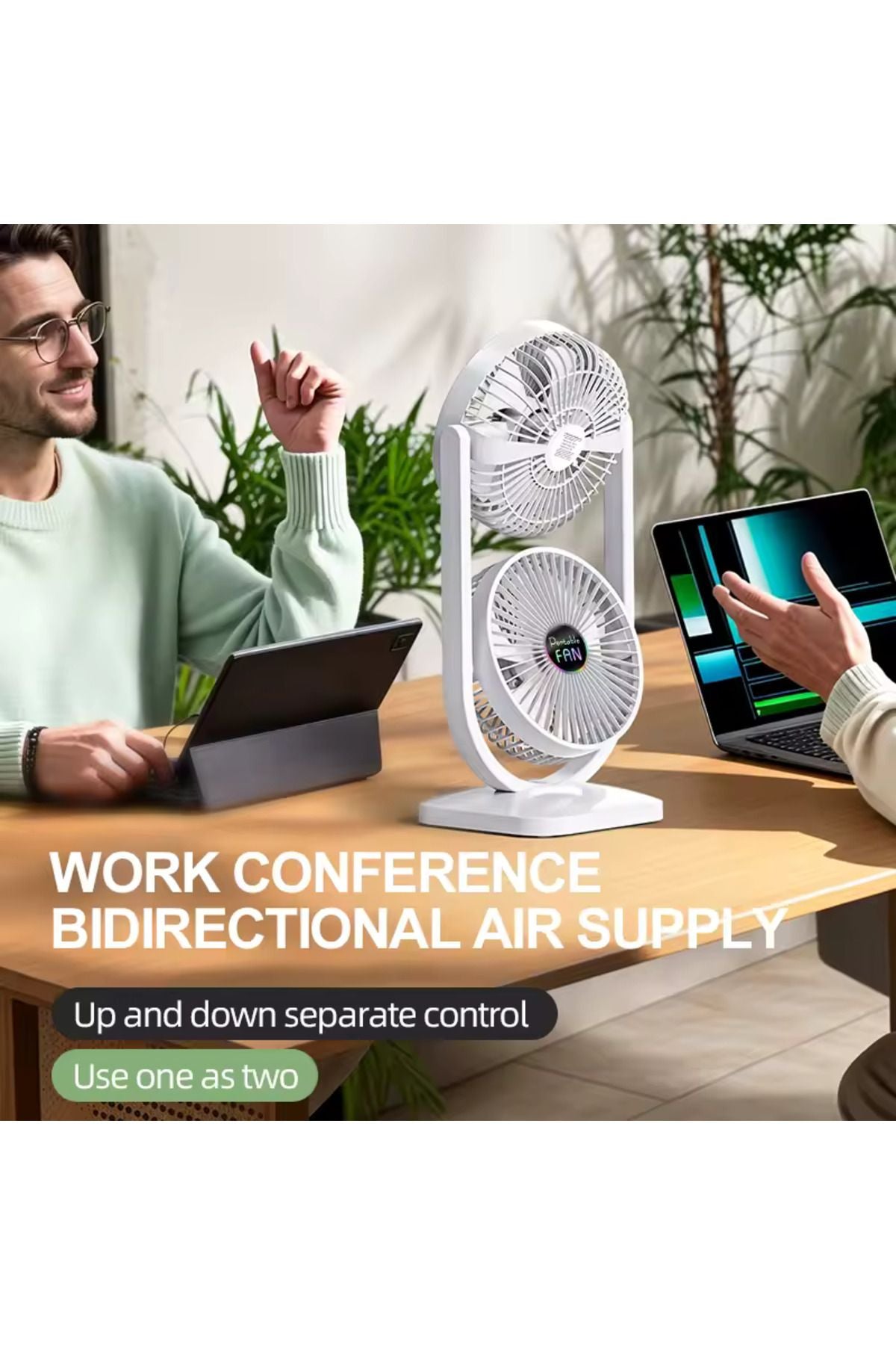 Airstorr  2 in 1 Dual Head Fan Ideal for Indoor and Outdoor Separate Up Down Control, Two Way Cooling