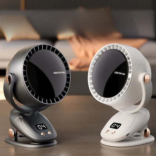 Portable bladeless fan with rechargeable battery and USB charging