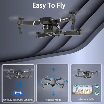 E99 PRO Drone Professional 4K HD Dual Camera Automatic Obstacle Avoidance Foldable Height Keep Mini Helicopter