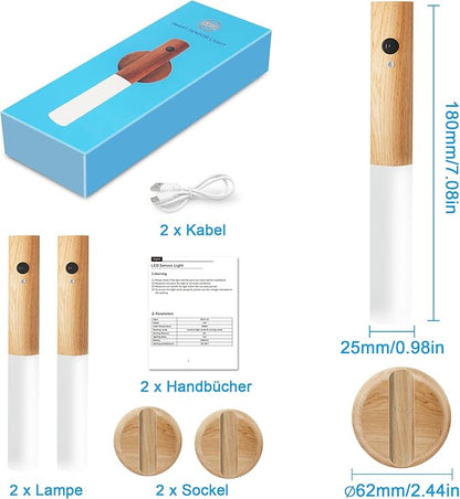 Wooden Wall Light with Motion Sensor