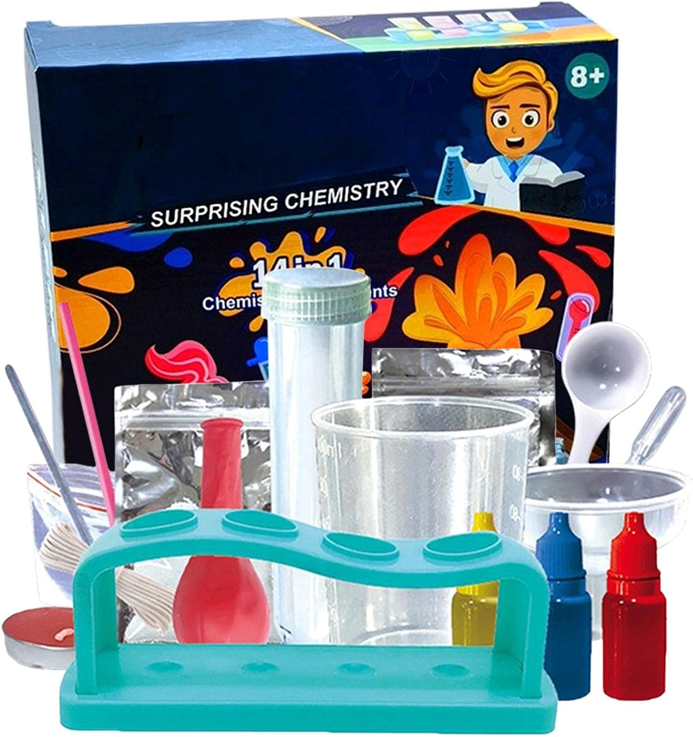 14 in 1 Chemical Experiment - STEM Surprising Chemistry - Interactive Science Kit for Ages 8+