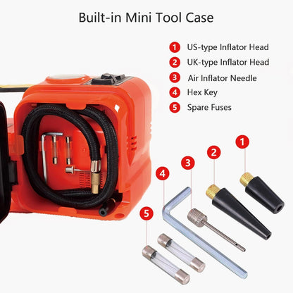 3 in 1 Car Repair Tools Set Tire Inflator DC 12V