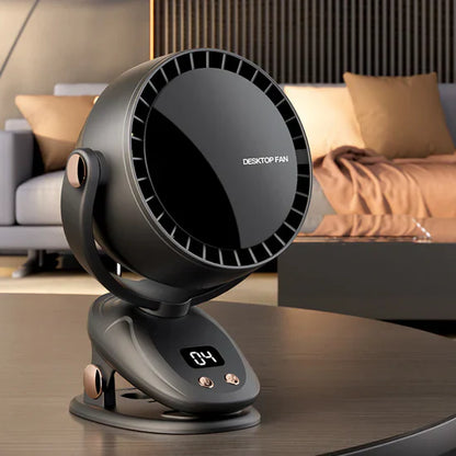 Portable bladeless fan with rechargeable battery and USB charging