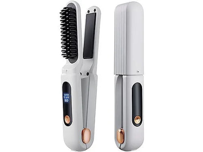 2-in-1 Ionic Straightening Comb and Curling Iron Cordless