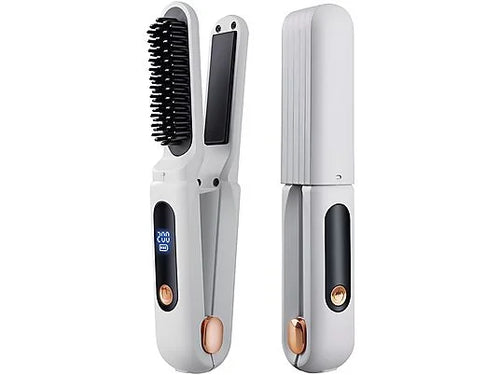 2-in-1 Ionic Straightening Comb and Curling Iron Cordless
