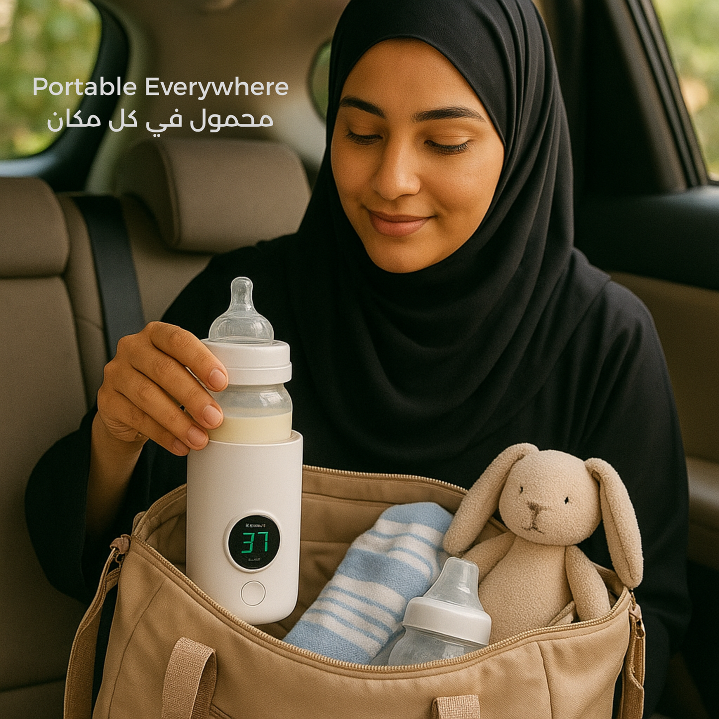 MomEase™ Portable Baby Milk Warmer – 1 Year Warranty (جهاز تسخين الحليب المحمول – ضمان سنة)