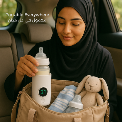MomEase™ Portable Baby Milk Warmer – 1 Year Warranty (جهاز تسخين الحليب المحمول – ضمان سنة)